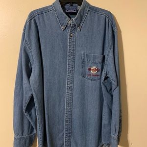 Vintage Hard Rock Cafe denim button up shirt